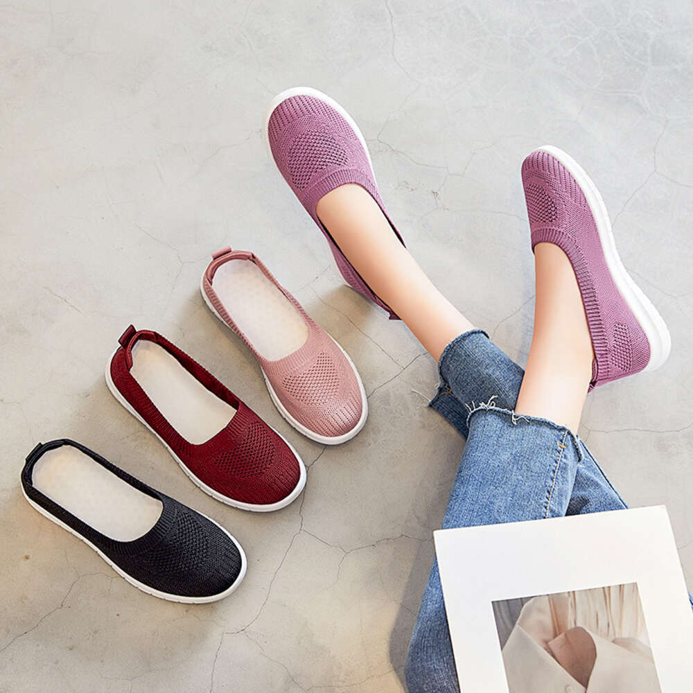 Ddmyoutdoor Mom S New Women S Casual Flat Single Shoes One Step Breathable Soft Sole Old Beijing Cloth Shoes For Women