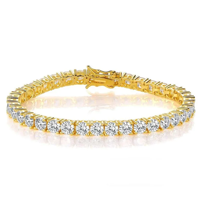 designer vvs moissanite tennis bracelet for woman gold plated jewelry chain bracelets rapper hip hop 925 silver chain man valentines day gift