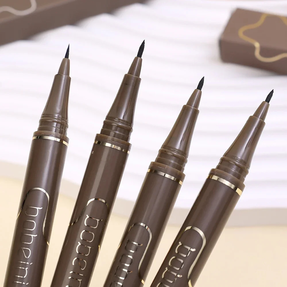 Waterproof Quick Dry Liquid Eyeliner Pen Ultra-fine Matte Black Brown Lasting Lying Silkworm Eyeliner Pencil Beauty Eyes Makeup 240620