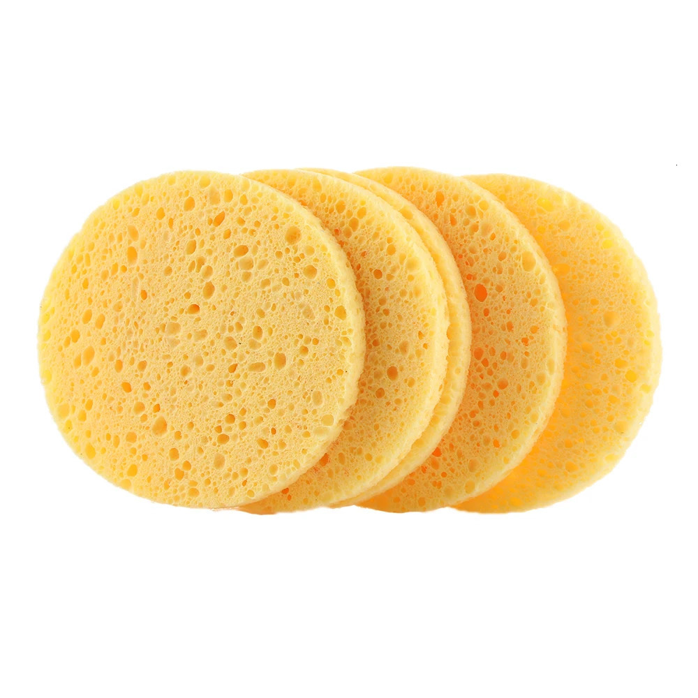 5/10pcs 6/7/8/9cm Face Round Makeup r Tool Natural Wood Pulp Sponge Cellulose Compress Cosmetic Puff Washing Sponge 240620