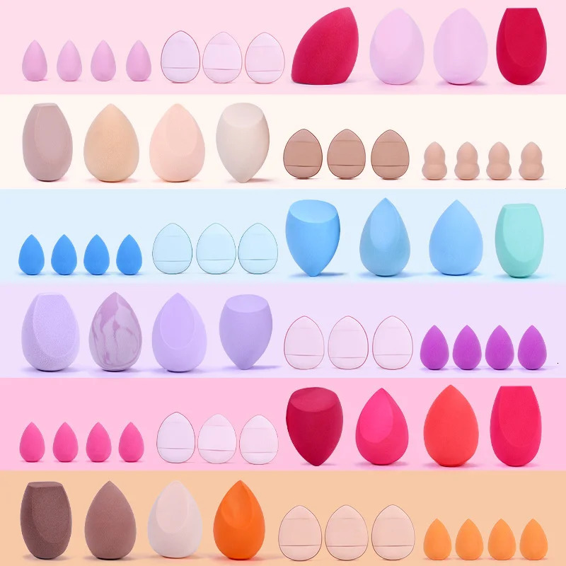 11Pcs Makeup Sponge Set With Storage Box Foundation Blending Soft Beauty Egg Mini Finger Cosmetic Puff Dry and Wet Combined 240620