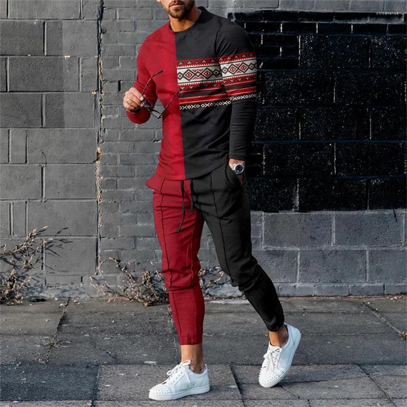 Men's Tracksuits Autumn Long Sleeve Trousers Suit Men Streetwear Casual Style Set Oversized Tracksuit Clothing 2 Piece Sets
