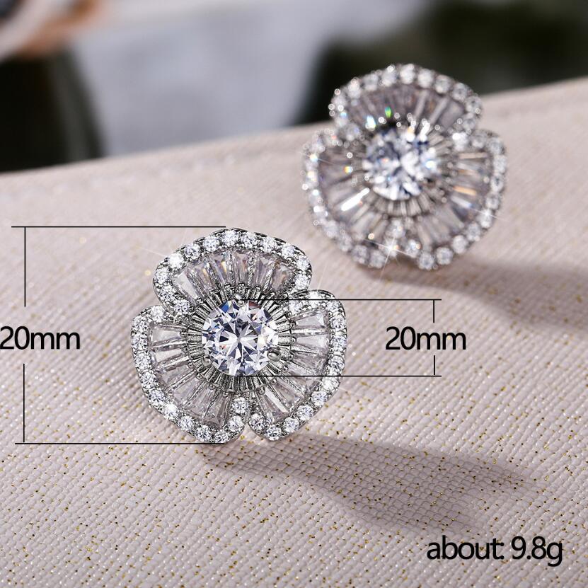 Sterg Sier Round Topaz wer Stud Earrings for Women, Wedding, Party, Jewelry