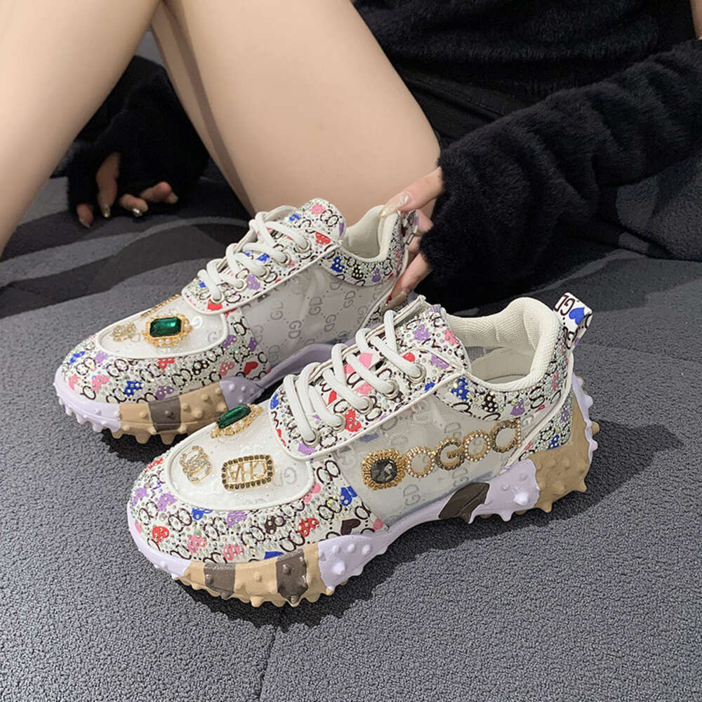 Low cut durian women 2024 new flat sole single shoe with dia inlay, dad for women's casual sports shoes