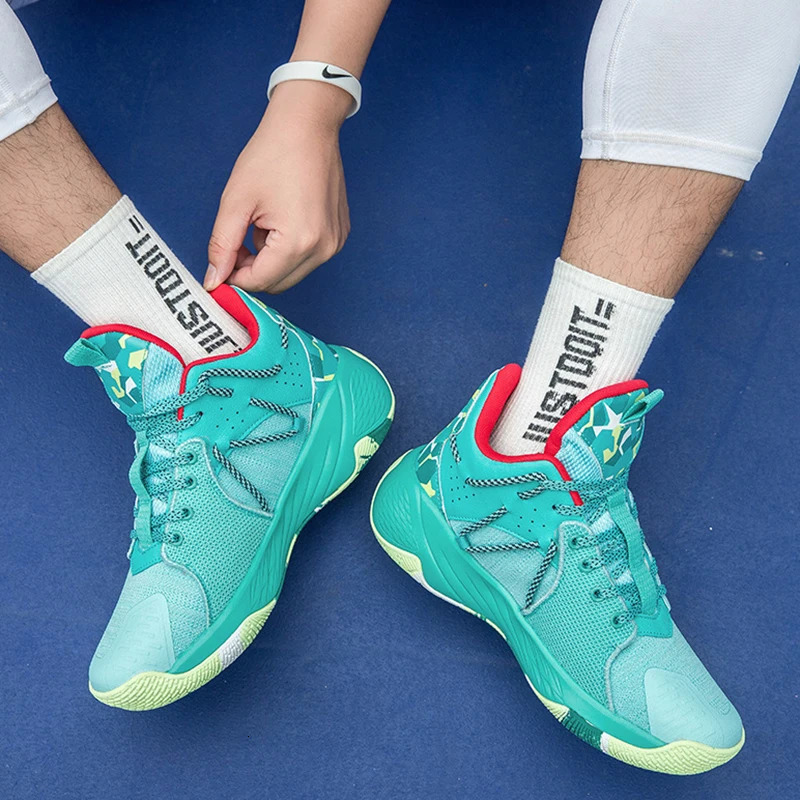 Mesh Black Mens Cut Mid Sneakers Women Cushioned Non Slip Outdoor Basketball Shoes Sport Boots