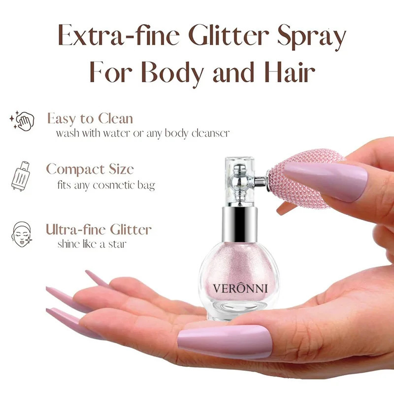 High Gloss Body Diamond Shimmering Spray Powder Highlight Powder Makeup Suitable for and Body Skin Hair Clothes Cosmetics 240620