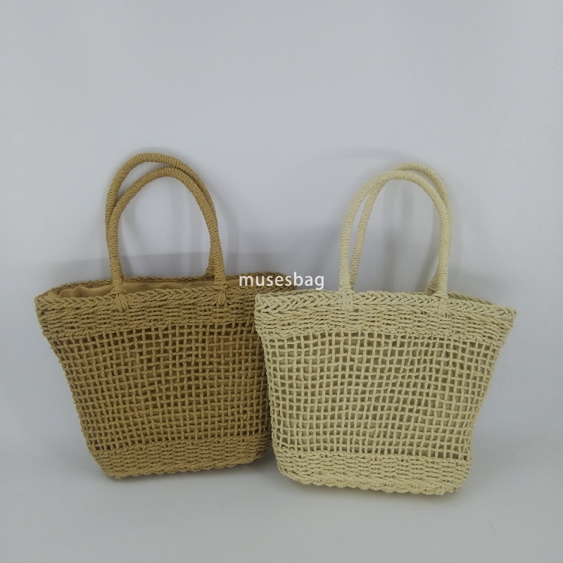 Designer Women's High Quality Retro Practical Handbag Countryside Style Shopping Bag Beach Trend Japanese and Korean Hollowed Large Capacity Wove