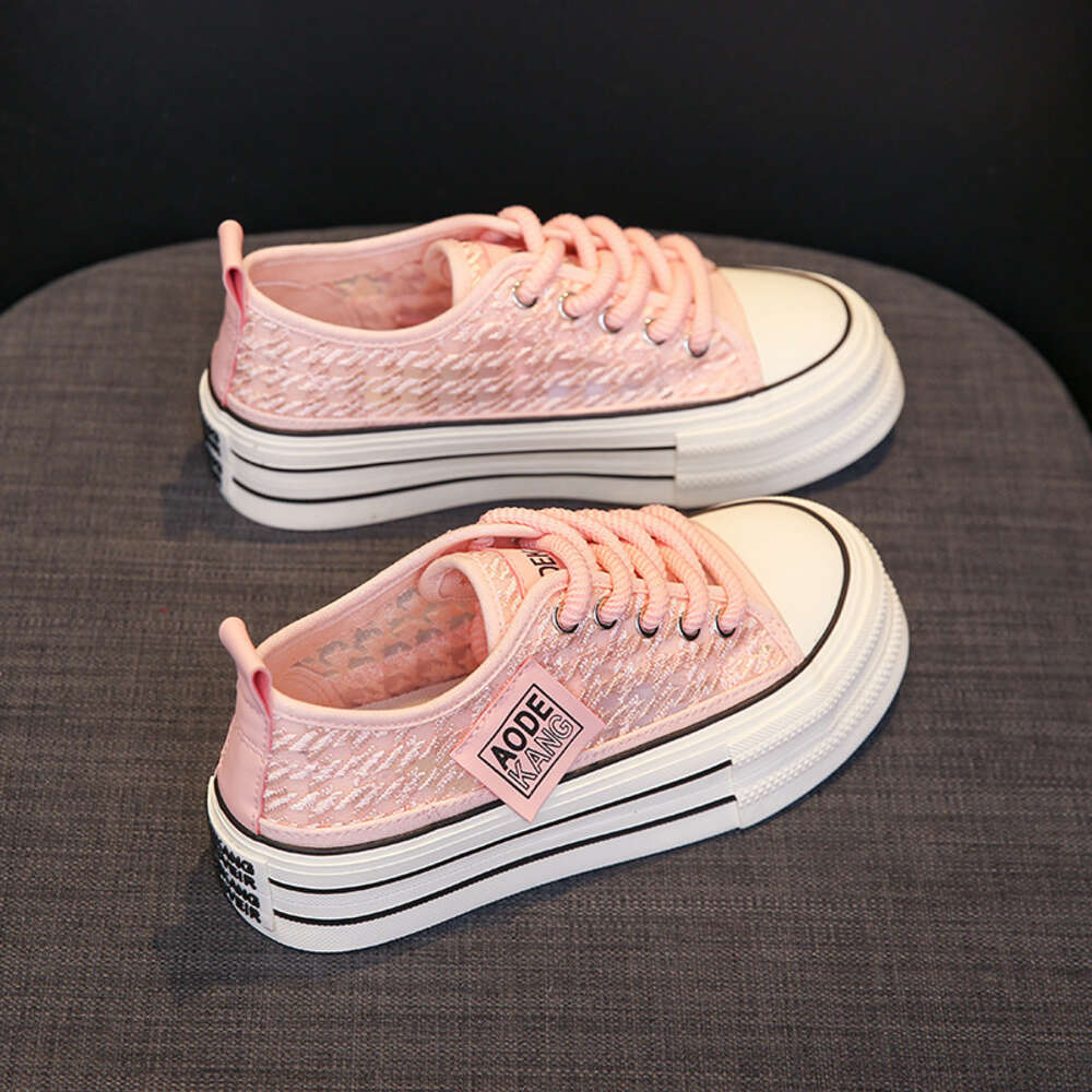 Ddmyoutdoor Canvas Women S Summer New Student Korean Edition Instagram Versatile Thick Sole Transparent Mesh Casual Shoes