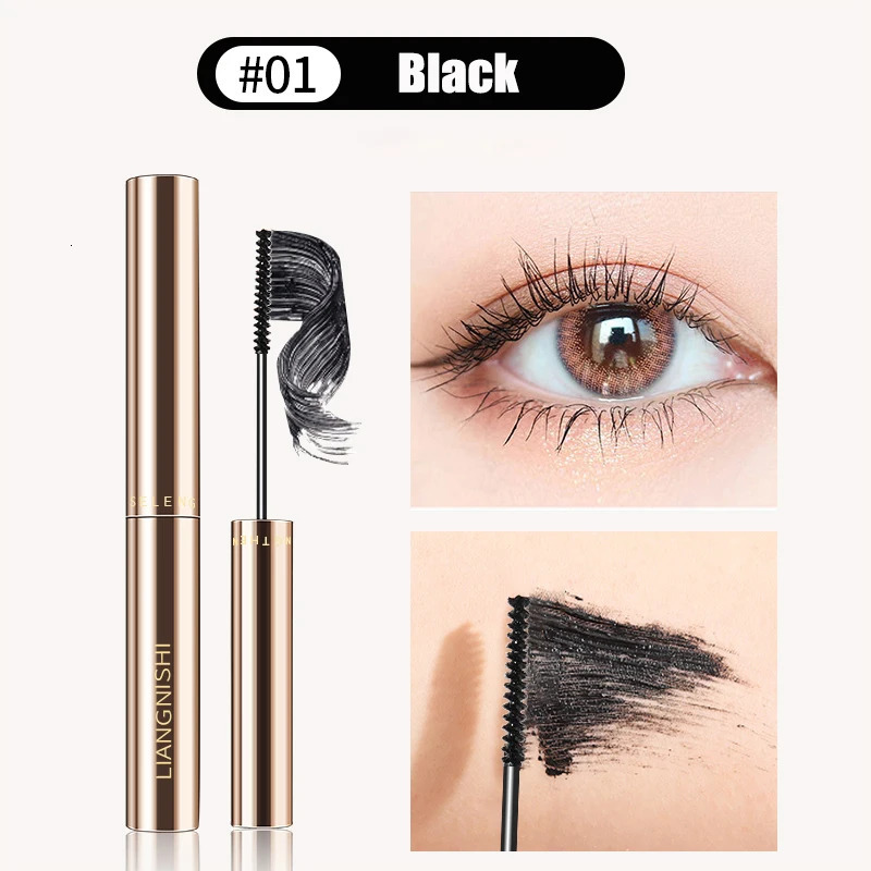 Silk Fiber Matte Mascara Makeup Ultra-Fine Brush Lengthens Eyelashes Waterproof Fast Dry Brown Black Curling Mascara Comestic 240709