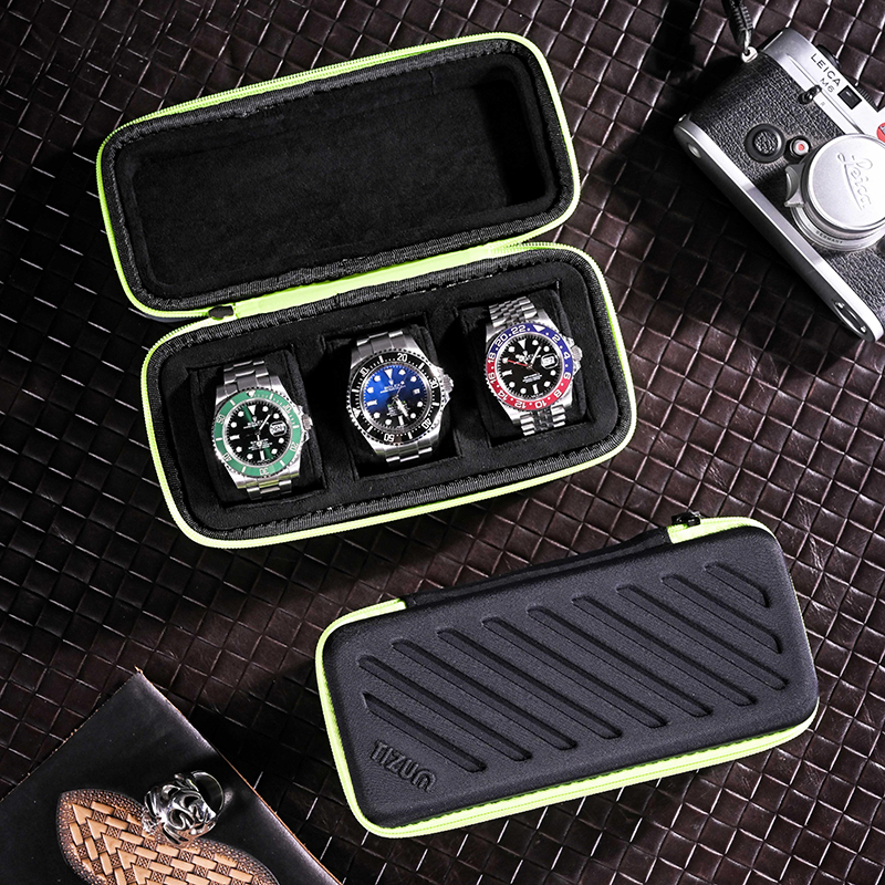 Luxury Tourist Watches 3slots Watch Rolls Bag Travel Portable Men's Watch Case Organizer for Men Jewelry Strap Storage Bag