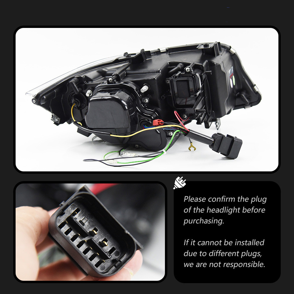 Car Lights For BMW 3 Series E90 2005-2012 Headlights LED DRL Turn Signal High Low Beam Angel Eye Headlight