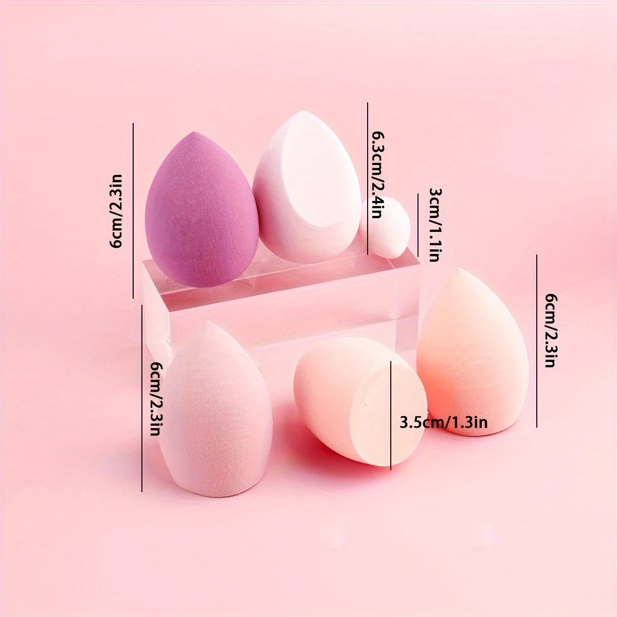 6pcs Cosmetic Puff Set Beauty Egg Wet And Dry Dual-Use Gourd Egg Makeup Foundation Sponge Air Cushion Puff Soft Makeup Tools 240620
