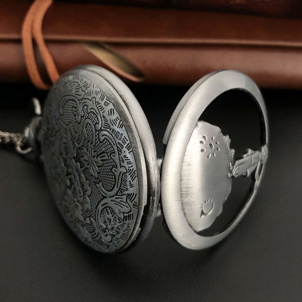 New Arrival Famous Story Vintage Hollow Color Dial Quartz Pocket Watch Necklace Pendant Gifts For Women Or Man with Fob Chain