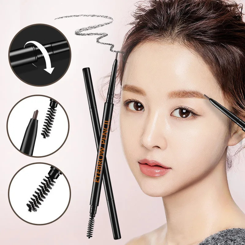 1.5mm fine eyebrow pencil with double head automatic rotation one line eyebrow pencil waterproof and makeup free makeup pen 240620