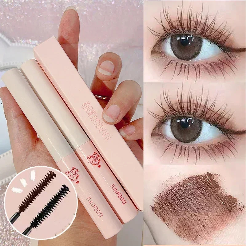 Waterproof Black Brown Mascara Lasting Matte Quick Dry Ultra-fine Brush Lengthening Eyelash Mascara Lash Extension Makeup Tool 240620