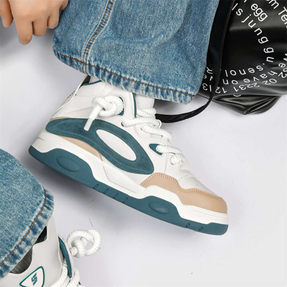 Ddmysports Men S Winter New Lightweight Thick Sole Shock Absorption Small White Fashionable Niche Ghost Face Design Casual Shoe Board Shoes OUTDOOR
