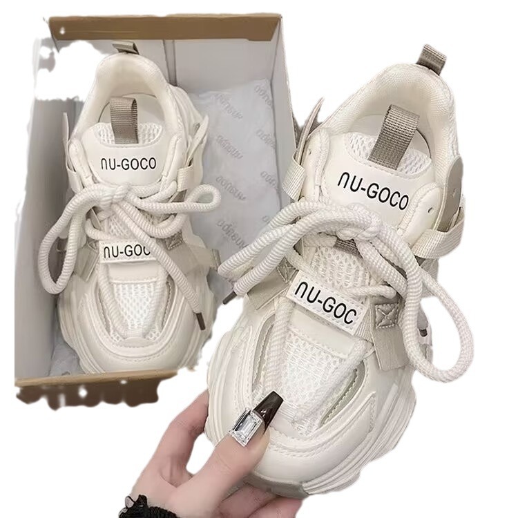 Designer Shoes In Black White Dads Womens 2024 Early Spring New Small Thick Sole Lightweight And Tall Sports Super Hot Casual Shoes