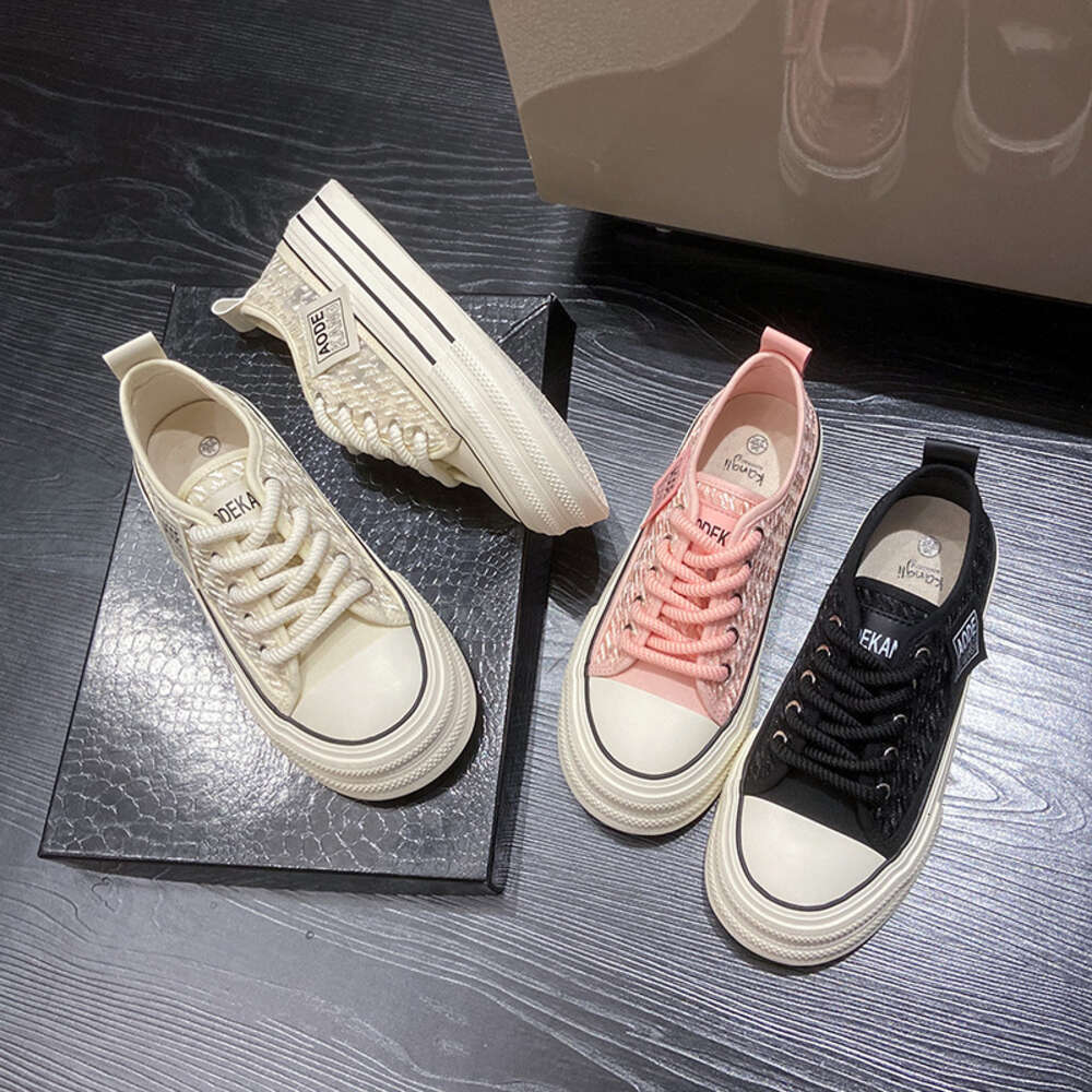 Ddmyoutdoor Canvas Women S Summer New Student Korean Edition Instagram Versatile Thick Sole Transparent Mesh Casual Shoes