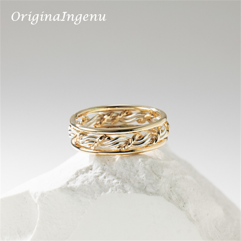 Set of 3 14K Gold Filled Weave Ring Handmade Minimalism Ring Dainty Women Jewelry Waterproof Jewelry Tarnish Resistant Ring