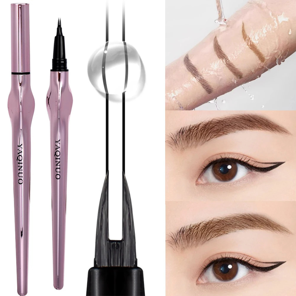 2Point Wild Eyebrow Pencil Long Lasting Easy To Grip Eyebrow Tattoo Waterproof Thin Liquid Lying Silkworm Brow Pen Korean Makeup 240620