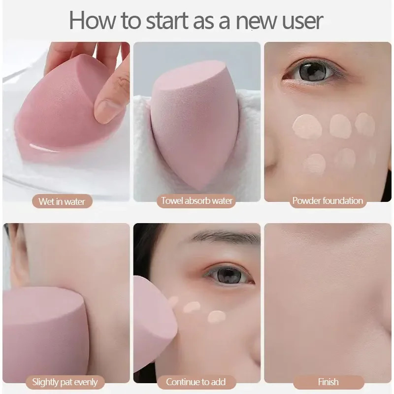 8 PCS Makeup puff Sponge Cosmetics Powder Puff Foundation Korean Make-up for women Blender Makeup Tool Set 240620