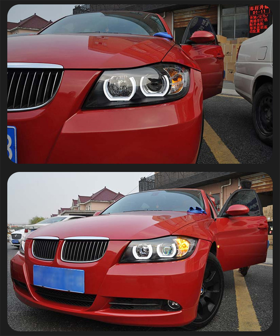 Car Lights For BMW 3 Series E90 2005-2012 Headlights LED DRL Turn Signal High Low Beam Angel Eye Headlight