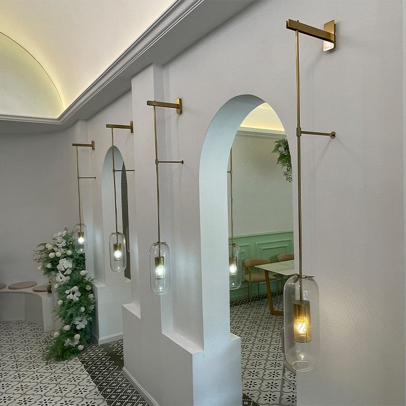 Retro Glass Loft Wall Ceiling Light Postmodern LED Hanging Light Nordic Minimalist Loft Wall Lamp Decor Lamparas For Living Room