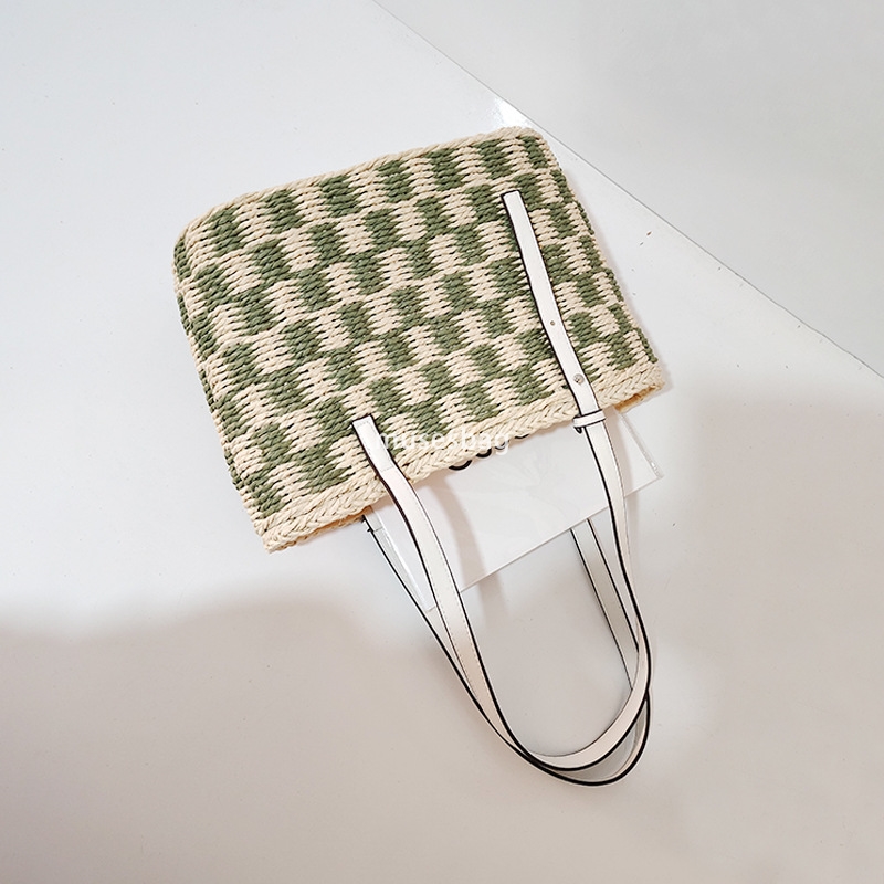 High quality women's fashionable retro versatile large capacity straw woven bags handmade woven vegetable baskets for travel hand-held underarm s