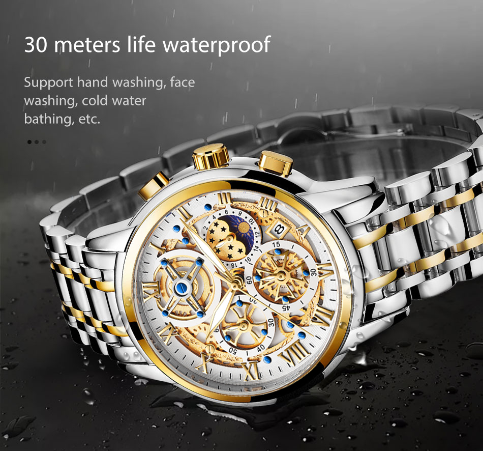 LIGE Men Watch Top Brand Original Sports Quartz Mens Watches Full Steel Waterproof Chronograph Wristwatch Men Relogio Masculino