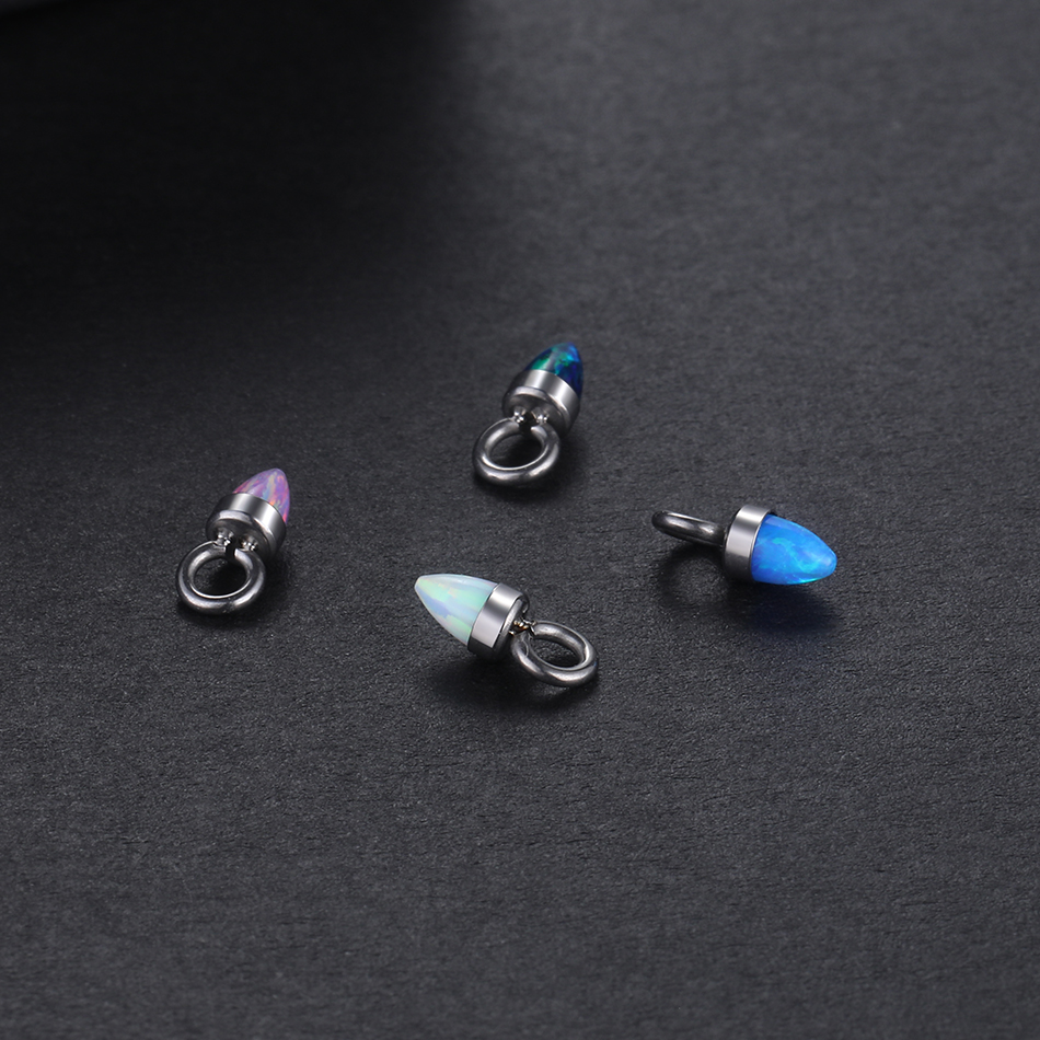 1PC Titanium Monroe Lip Labret Piercing Opal Charm Dermal Anchor Top Helix Tragus Conch Ear Cartilage Earring Piercing Jewelry