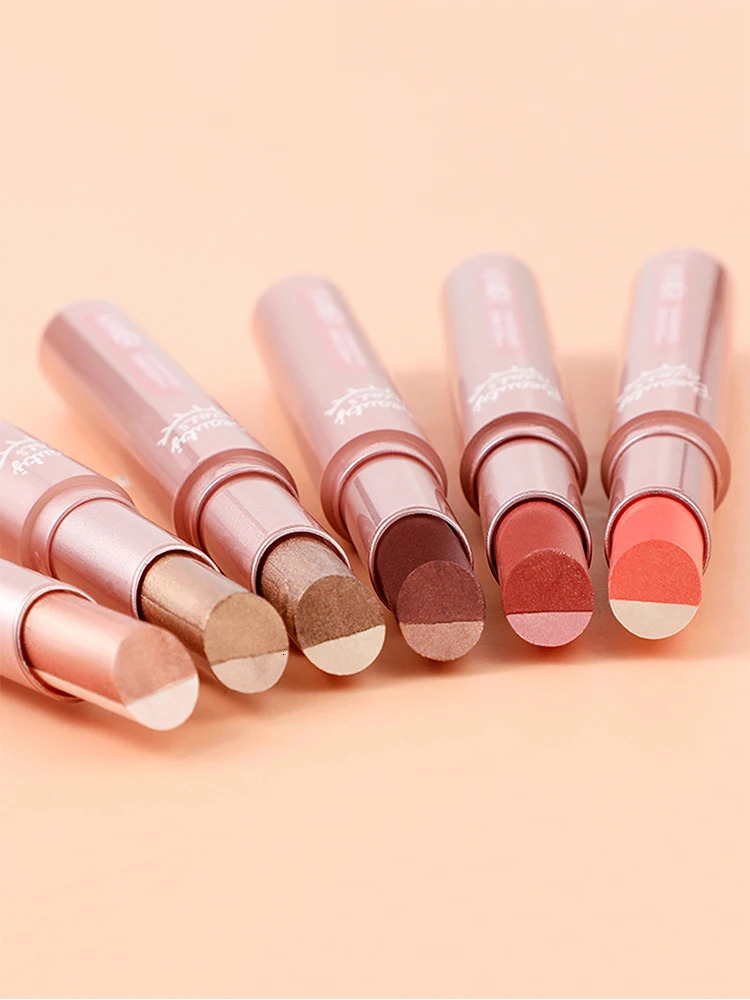 Gradient two-color eye shadow pen waterproof sweat proof not easy to smudge pearlescent fine shiny lazy eye shadow s 240620