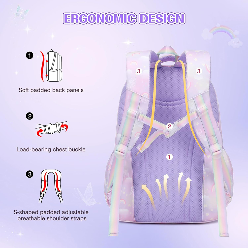 Girls Backpack Mochilas Escolares Schoolbag for Girls Kawaii Elementary Student Backpack Child Kid Rainbow School Bags
