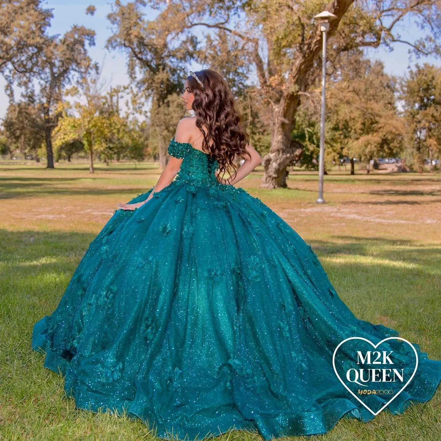 Mexican Dark Green Quinceanera Dress Ball Gown 3D Floral Applique Beading Corset Sweet 16 Vestidos De 15 Anos