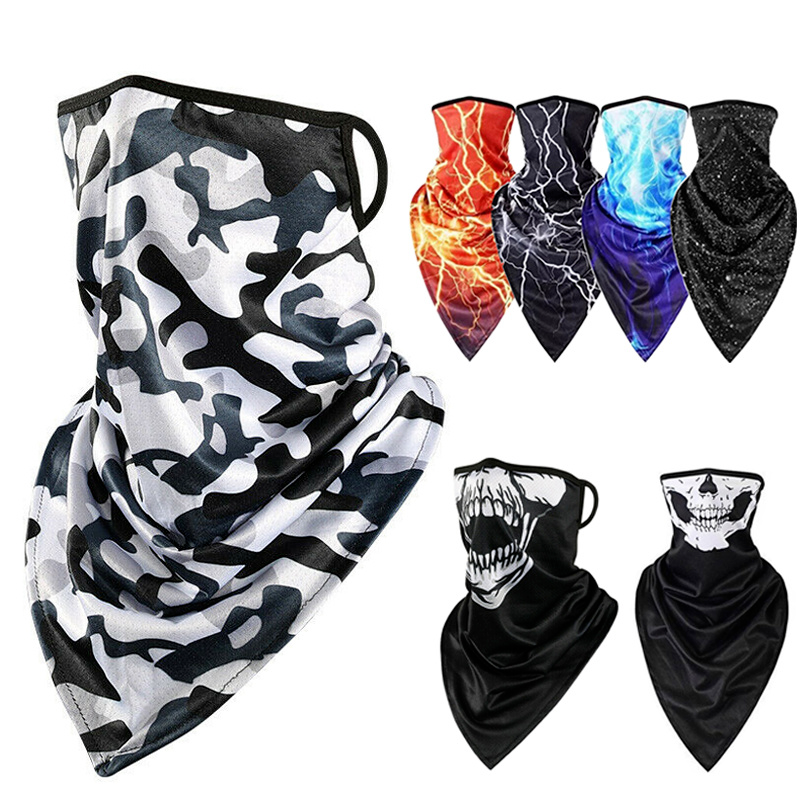 Camouflage Motorcycle Face Mask Summer Ice Silk Anti-UV Balaclava Headwrap Running Riding Face Shield 2025 new Sports Scarf