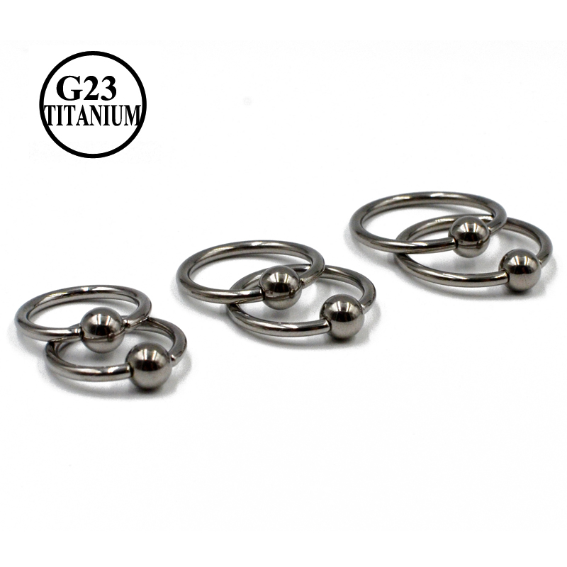 20PCS/Lot G23 Titanium Captive Bead Rings Nose Septum Ring Hoop Helix Daith Cartilage Tragus CBR Earring Basic Piercing Jewelry