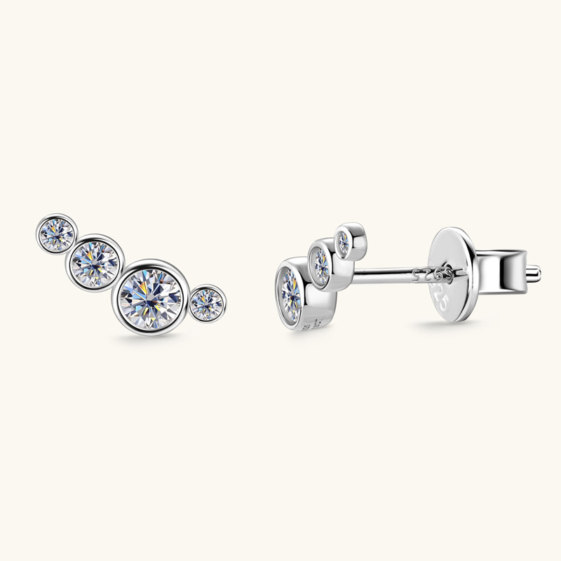 TBCYD 0.32cttw D Color Round Moissanite Stud Earrings For Women S925 Silver Ear Studs Passed Diamond Test Party Fine Jewelry