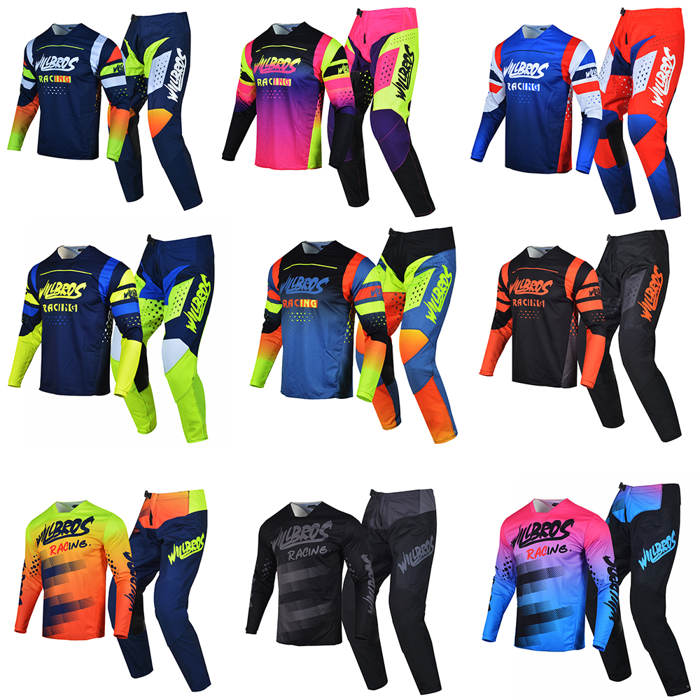Willbros Gear Set MX Motocross Offroad BMX Dirt Bike Jersey and Pants Combo Downhill Cross Country Suit