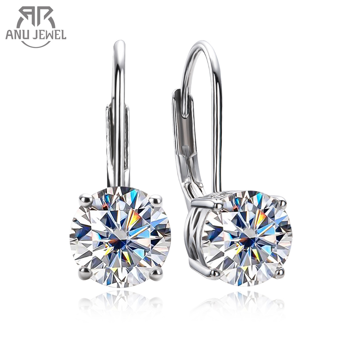 AnuJewel 1 Carat D Color Moissanite Diamond Dangle Drop Earrings 925 Sterling Silver Bow Cuff Earrings Charm Jewelry Wholesale