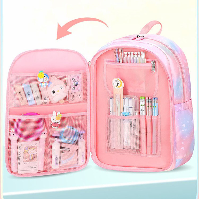 Fengdong children school bags for girls cute rainbow school backpack kawaii book bag elementary school backpack girl mochila