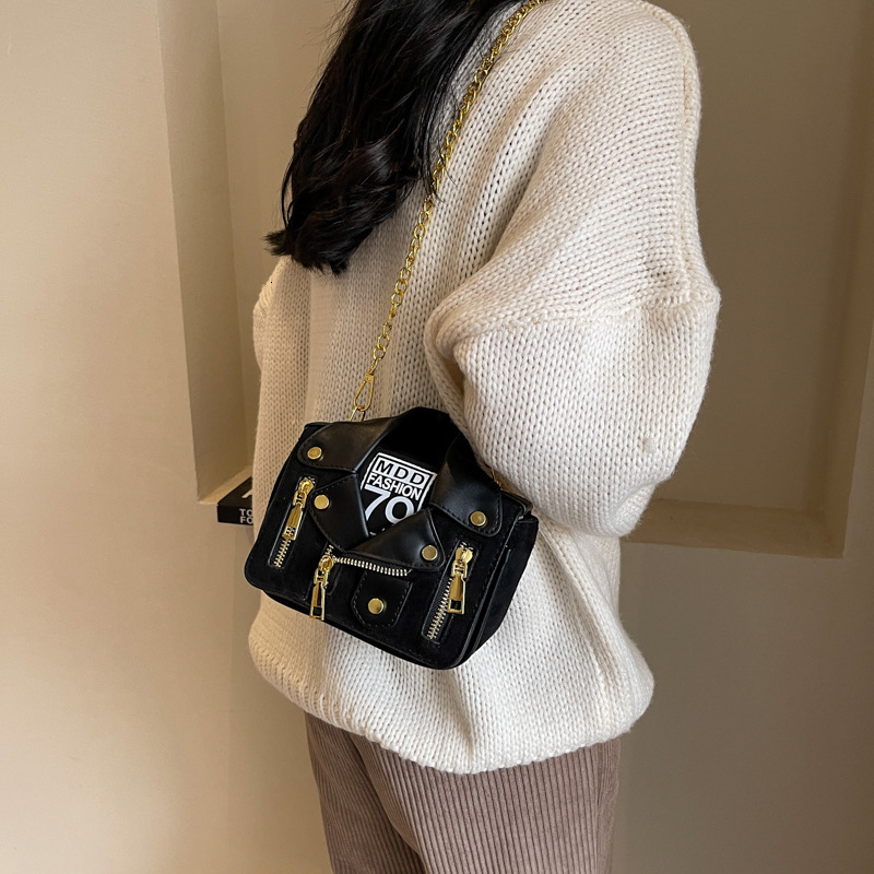 Rivet Clothes Shape Shoulder Fashion Women's Ins Jacket Coat Crossbody Small Square Bag H6.22#38 ddmy b006