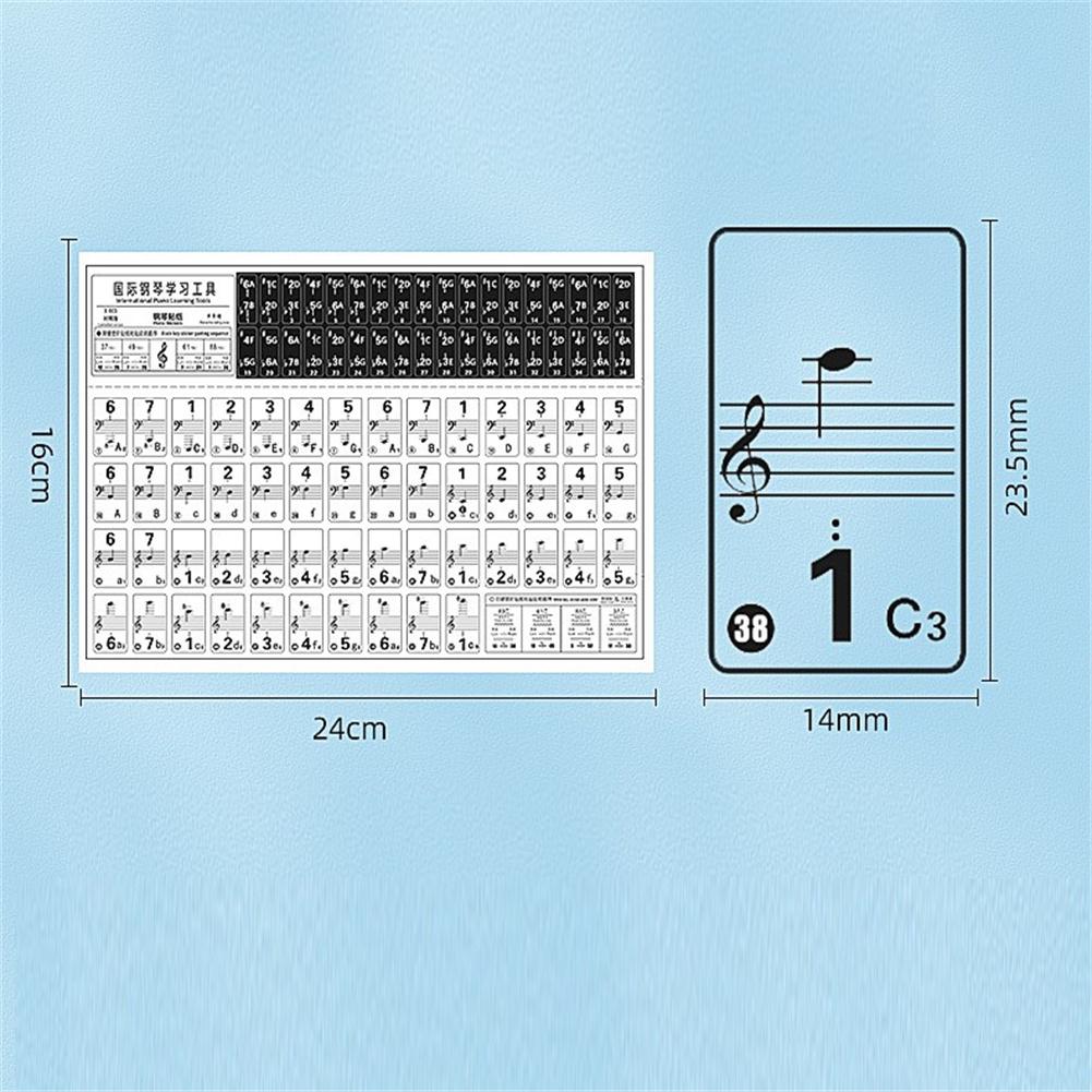 Removable Piano Sticker 61/88 new Key Transparent Piano Keyboard Stave Electronic 2025 Keyboard Note Sticker