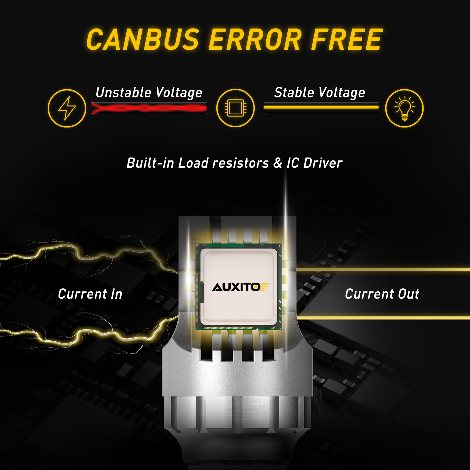 AUXITO 2Pcs WY21W W21W LED Canbus T20 7440 7443 W21/5W LED Bulb 6500K White DRL Car Parking Light Daytime Running Lamp 1200LM