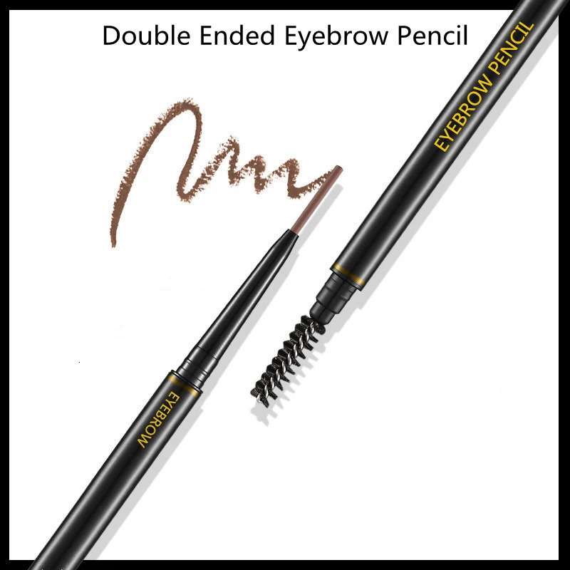 Waterproof Natural Long Lasting Paint Tattoo Eyebrow Black Brown Eyebrow Pencil With Brush Makeup 240625