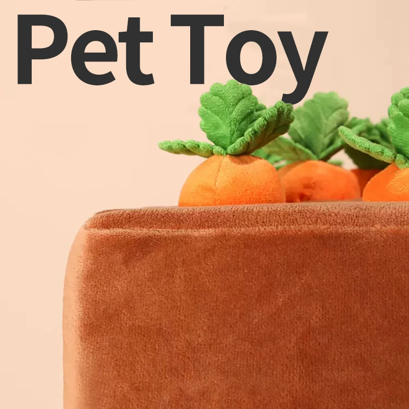 Pet Carrot Plush Toys Interactive Tooth Cleaning Toy Plush Vegetable Field Chew Toy Sniff Training Hidden Food Toys Dog Toys