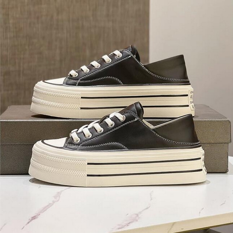 Genuine Leather Platform Shoes Womens Heightening Slim Casual Shoe Comfortable Breathable Spring Autumn High Quality Sneakers