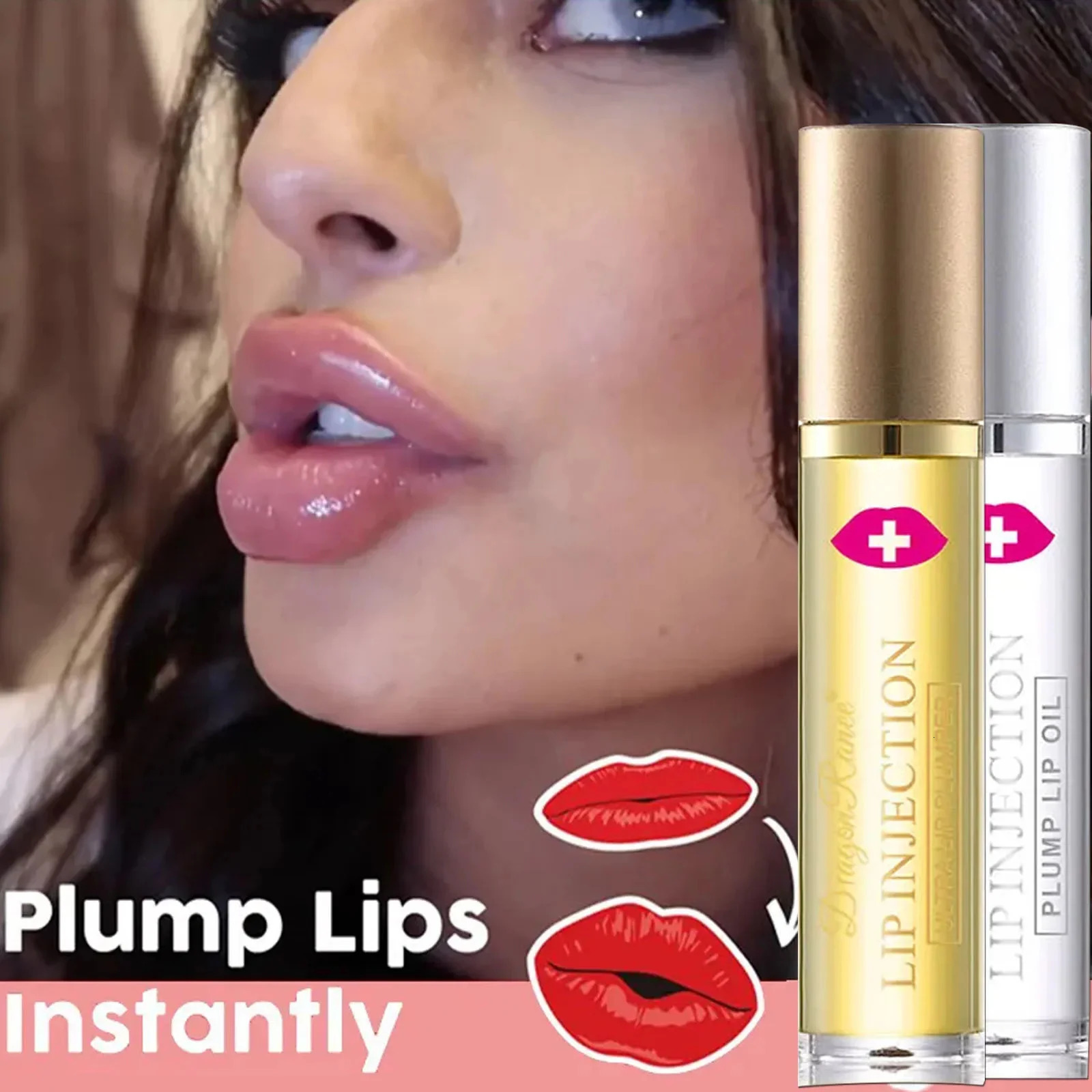 Instant Volumising Lip Plumper Oil Lip Enhancer Lip Gloss Plumping Serum Moisturizing Anti-Wrinkle Lipstick Sexy Lip Care Makeup 240621