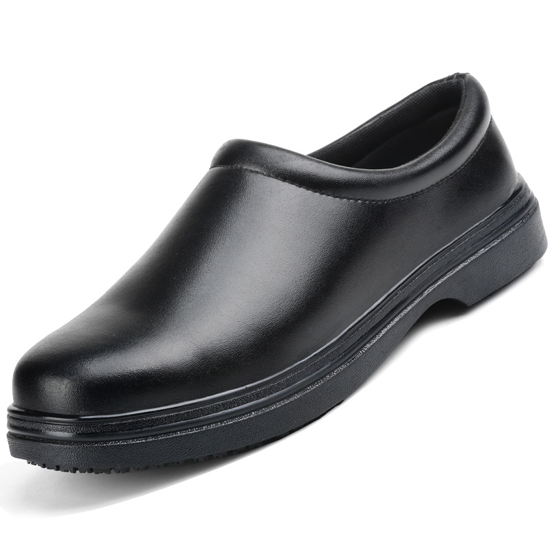 mens casual steel toe caps chef work shoes waterproof non-slip original leather safety boots cook loafers worker safe footwear