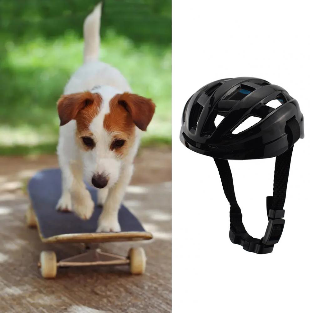 Durable Pet Helmet Buckle Adjustment Prevent Collision Fine Workmanship Integrated Design Dog Motorcycle Helmet
