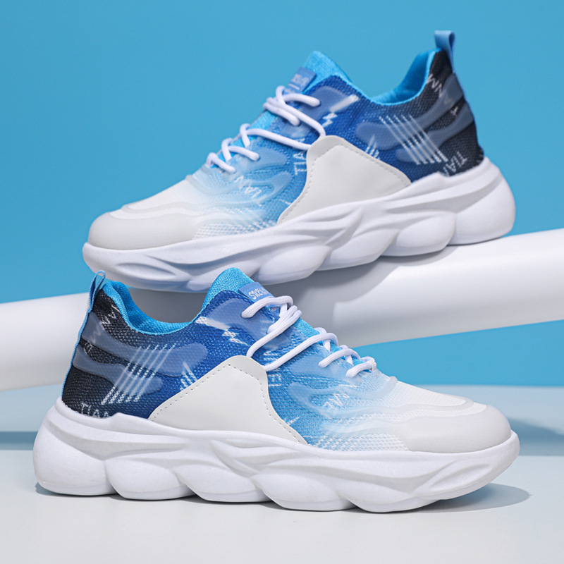 Shoes Men's Spring Mesh Breathable Student Casual Shoes Fashion Trend Soft Bottom Lightweight Running Sneakers white