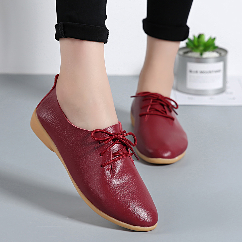 Loafers Women Casual Shoes Genuine Leather Summer Moccasins Soft Pointed Toe Ladies Footwear Women Flats Shoes Female yui8
